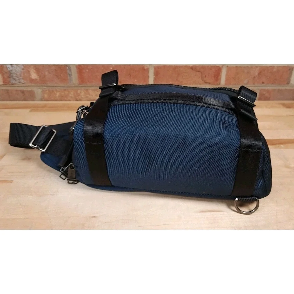 TUMI Alpha Bravo Platoon Sling Bag Backpack Navy Blue Nylon Crossbody 232799NVY